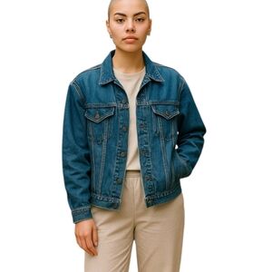 vtg Jean Jacket Sunset Blues Denim Trucker Style Blue Jacket Sz M